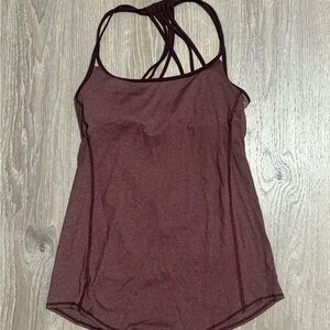 Lululemon Women Purple Top Size 6 Built In Sports Bra